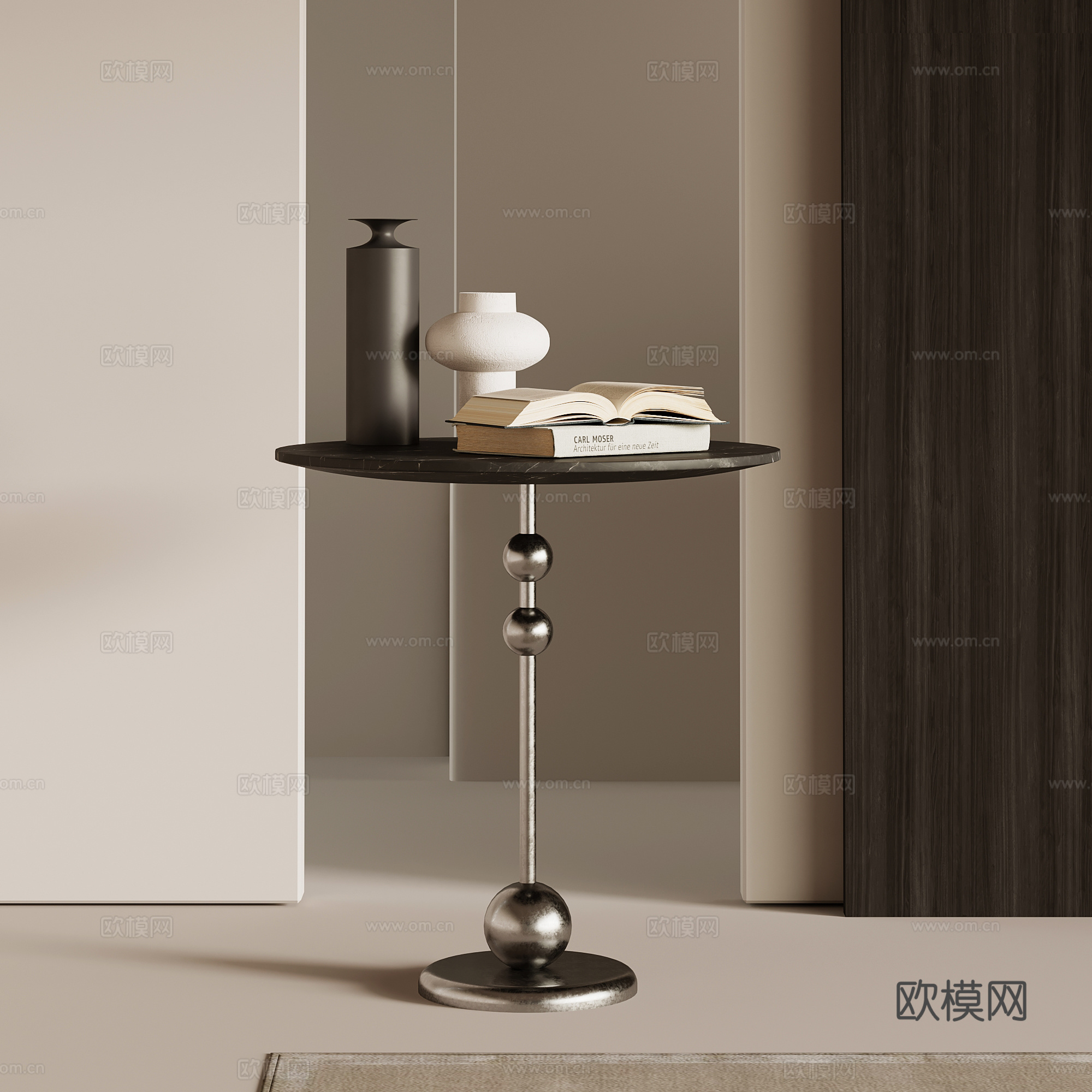 现代意式边几 金属边几su模型