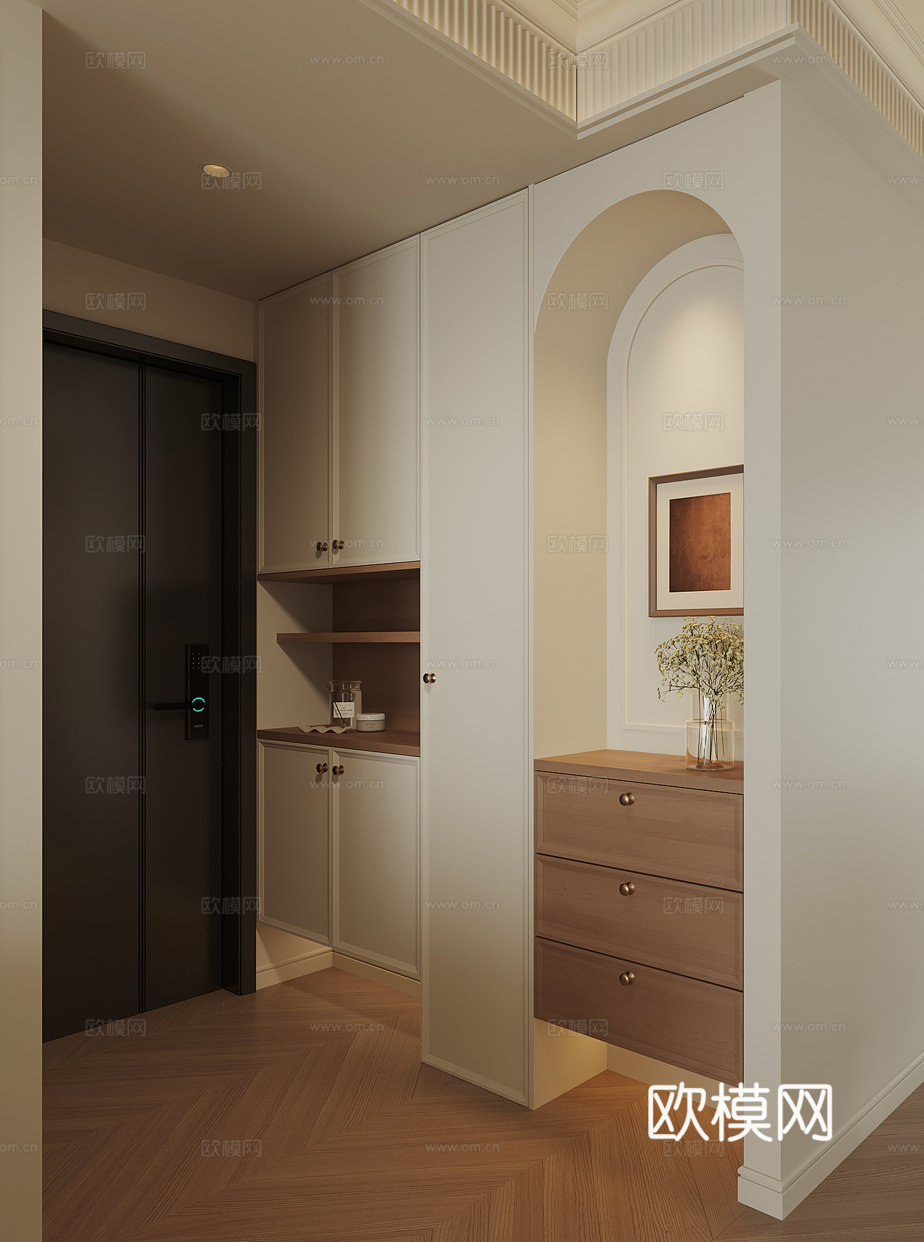 现代法式玄关柜3d模型下载