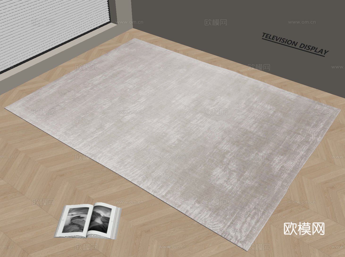 现代简约地毯 方形地毯 粗布地毯 客厅地毯 奶油风地毯su模型