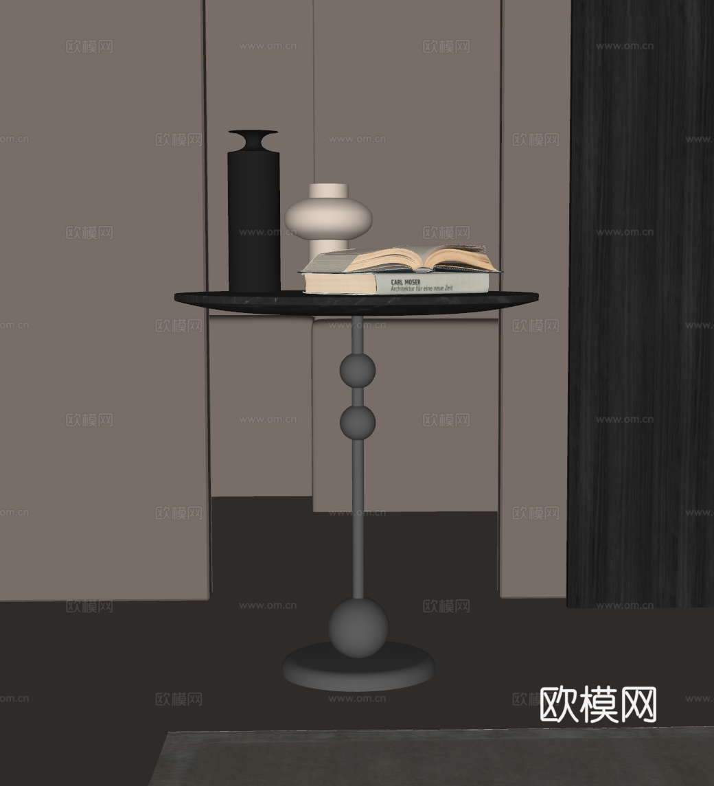 现代意式边几 金属边几su模型