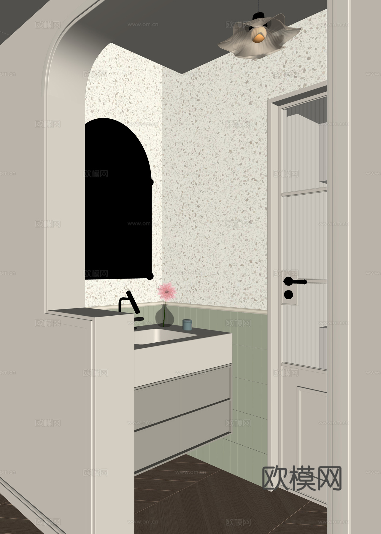 现代法式卫生间干区su模型