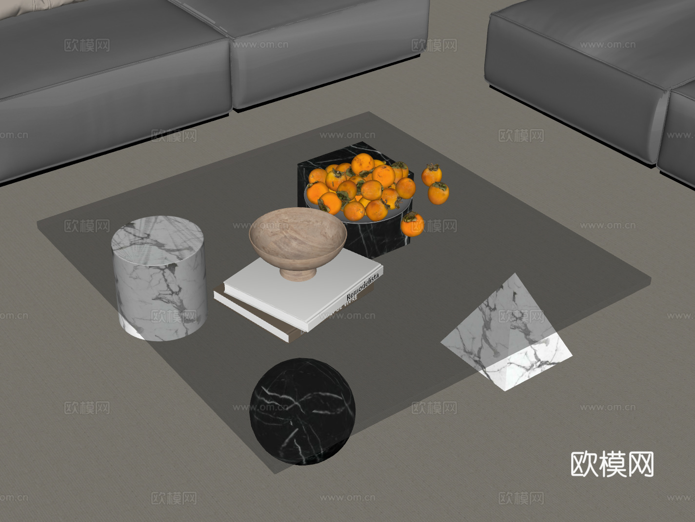 现代意式边几su模型下载（渲染图2）