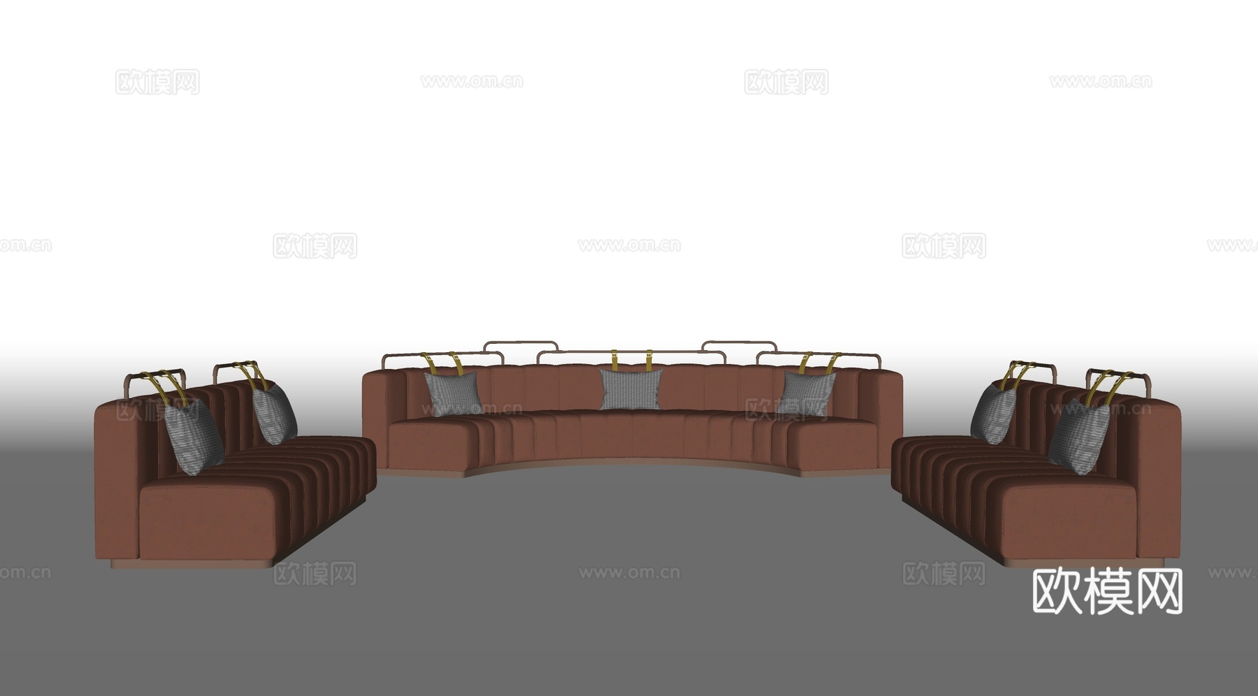 现代弧形沙发卡座组合 卡座沙发  餐厅卡座 餐厅沙发su模型