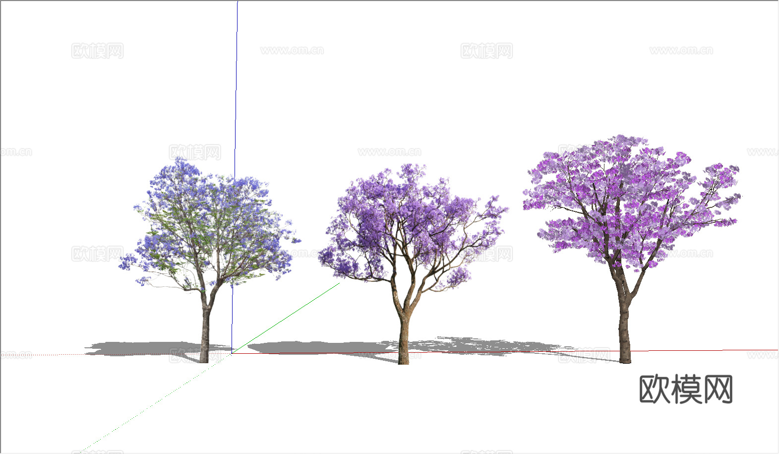 现代风格景观树_花乔_乔木_树木_紫荆树_紫薇树_紫叶李花su模型