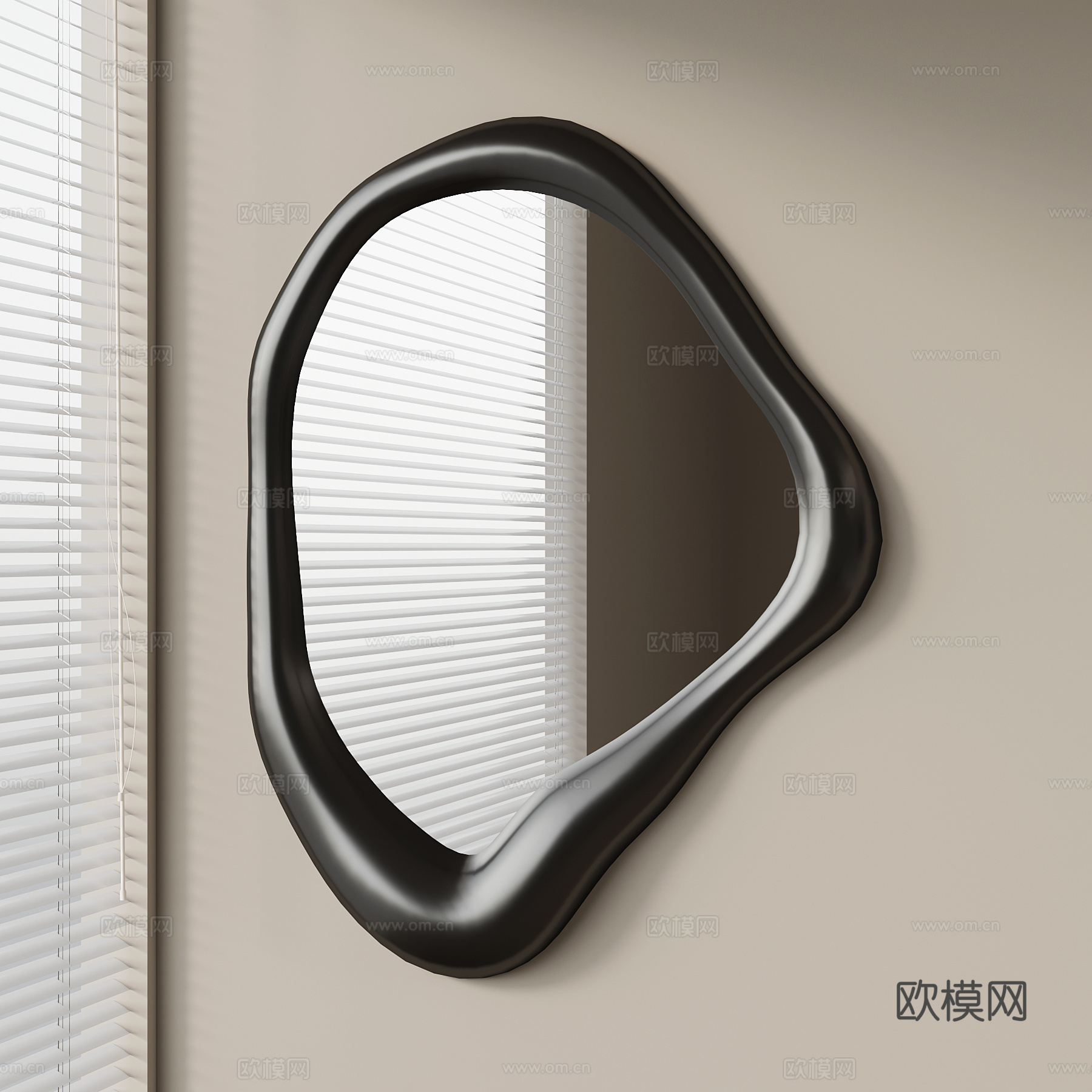 现代镜子 浴室镜su模型