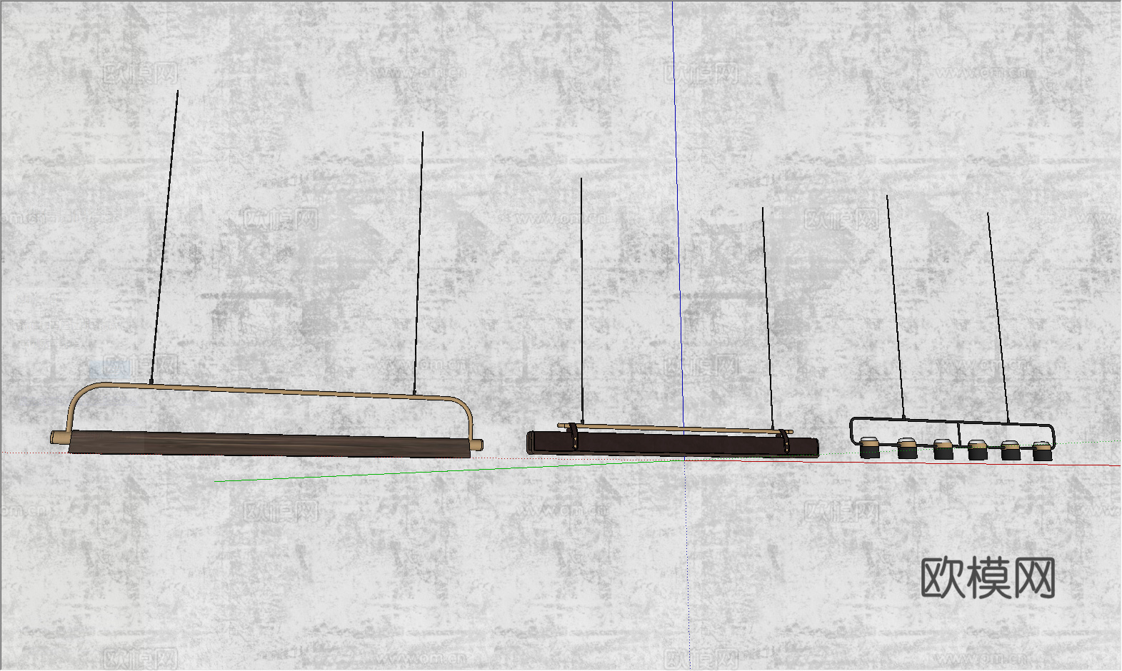 现代简约吊灯组合su模型