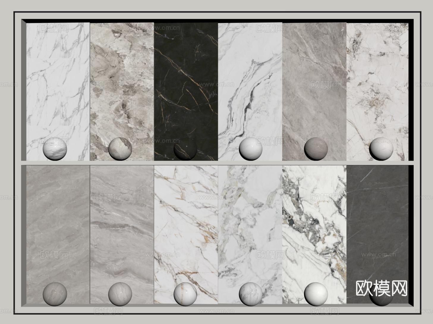 现代轻奢石材 大理石 岩板 护墙板su模型