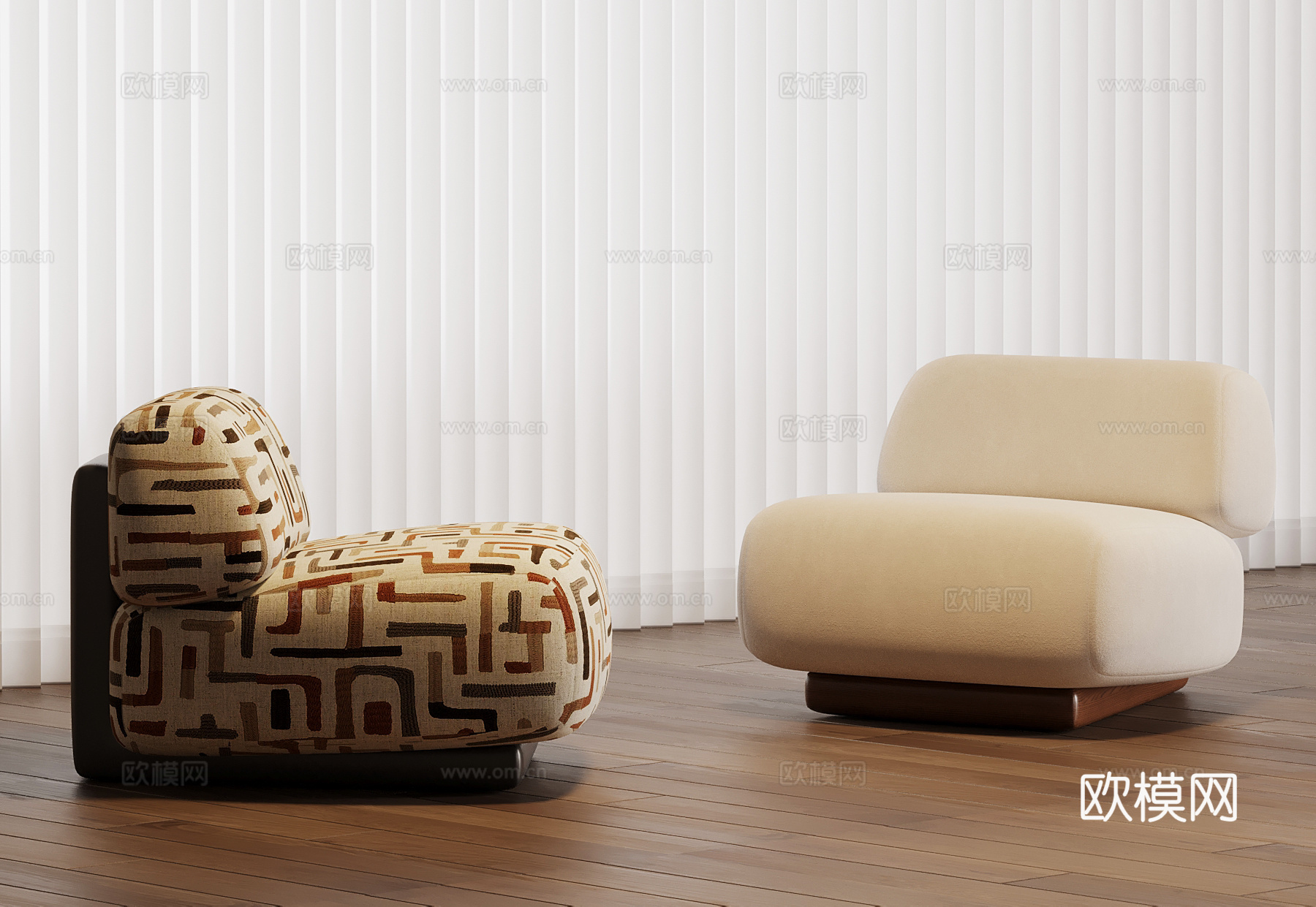 法式中古单人沙发 懒人沙发 休闲椅 复古单人沙发su模型