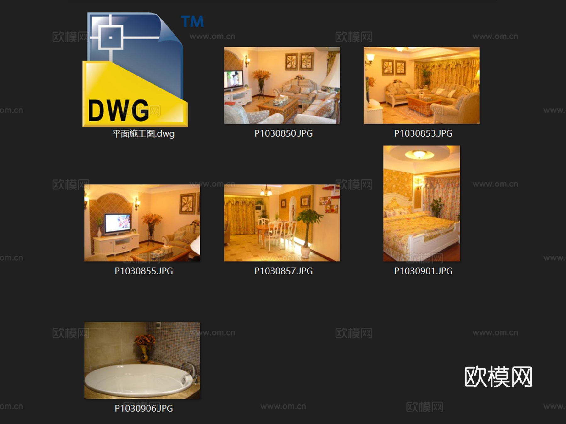 欧式二层别墅室内家装CAD施工图cad施工图