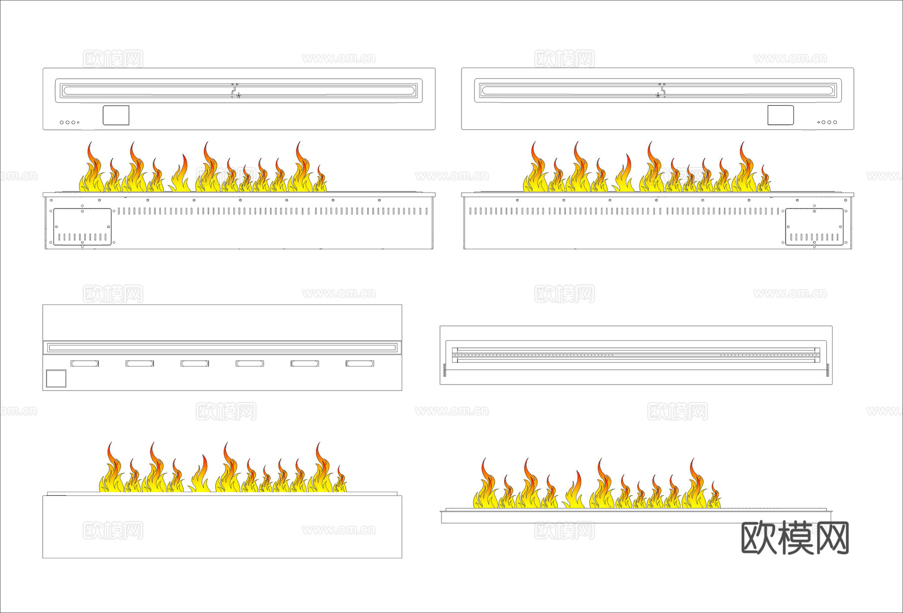 25年精选CAD壁炉火焰图库cad施工图