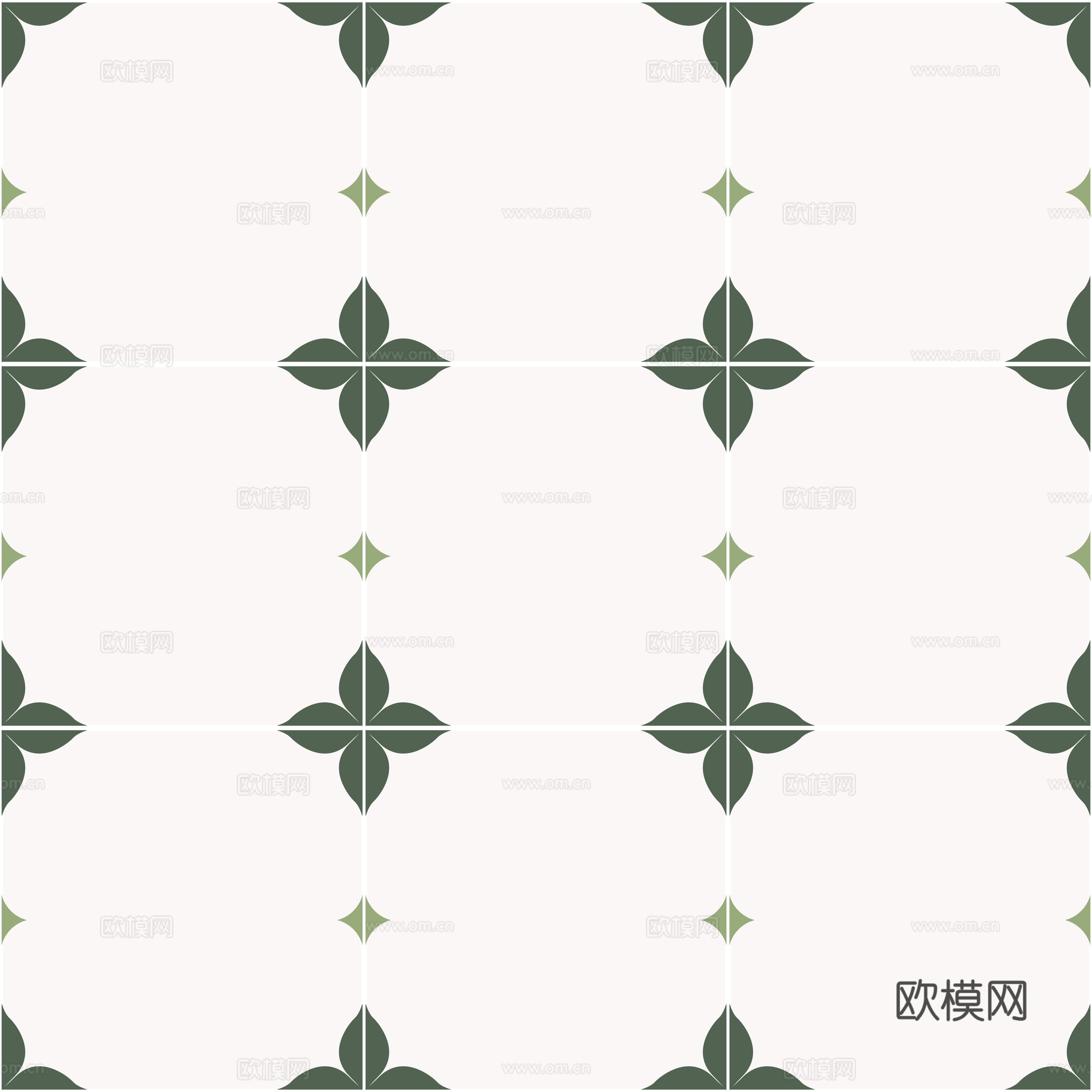 现代法式无缝绿色小法花砖贴图