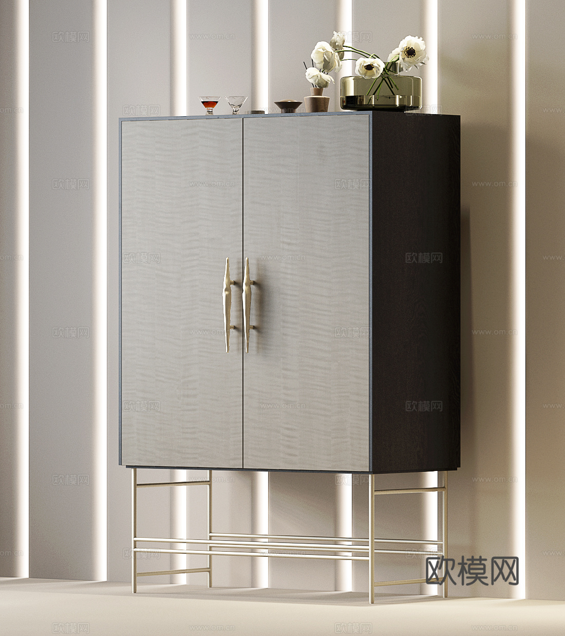 现代意式装饰柜 现代意式边柜 现代意式衣柜su模型