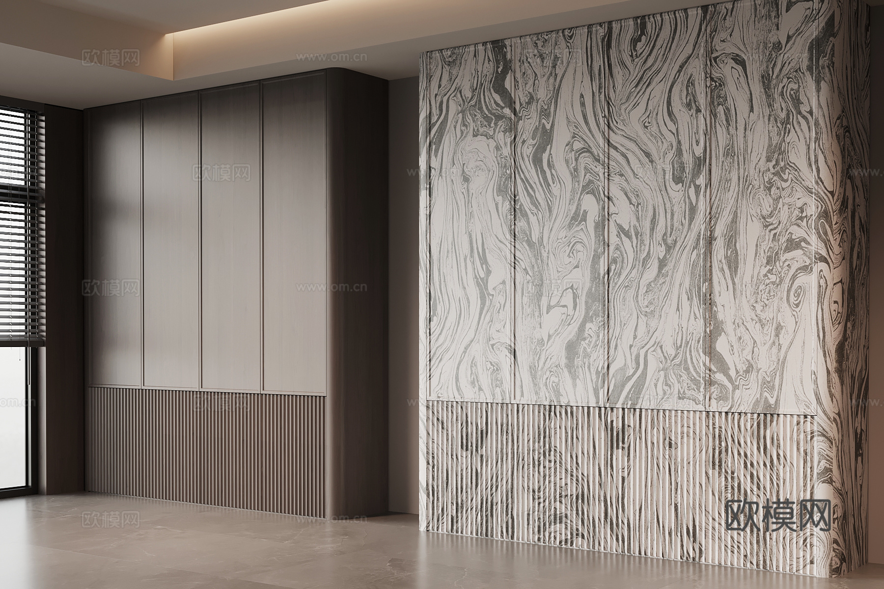 现代意式衣柜 成品衣柜su模型