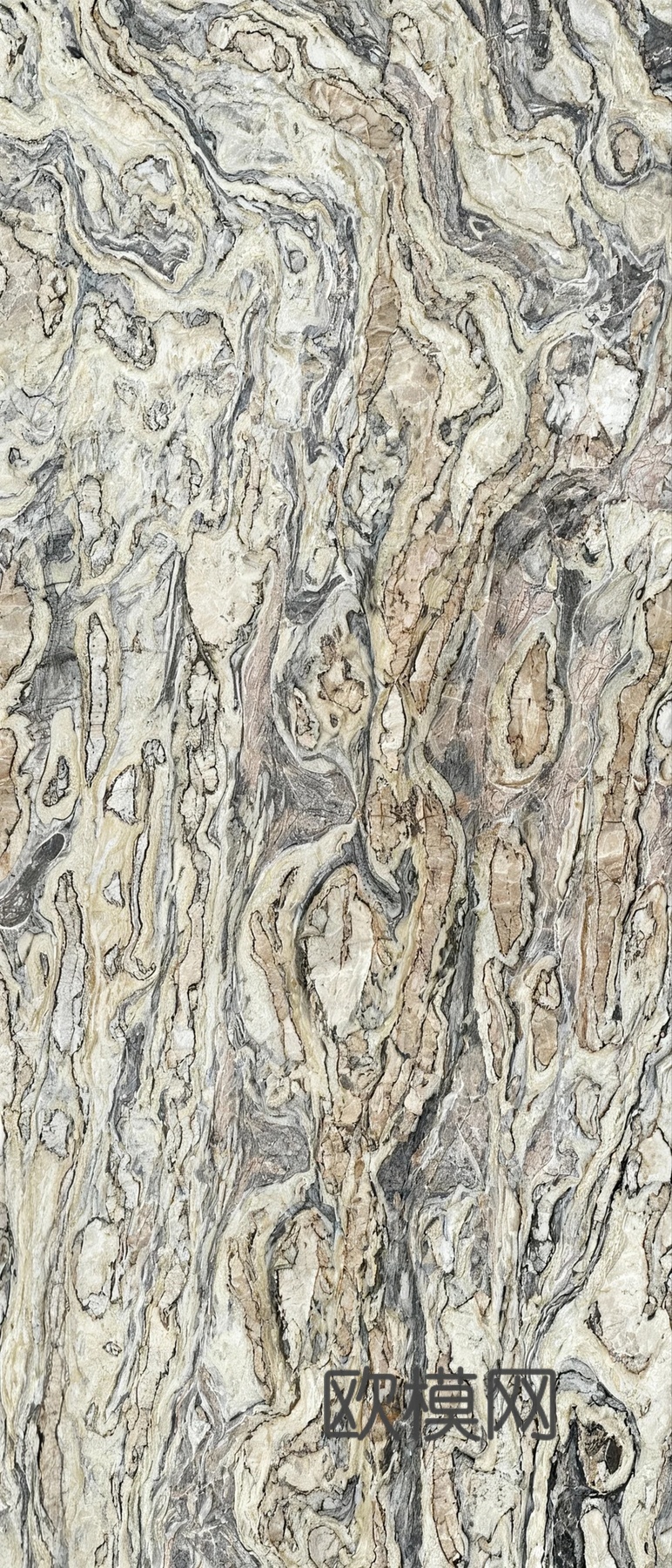 现代轻奢 仿木瘤纹大理石瓷砖岩板 米黄木纹大理石