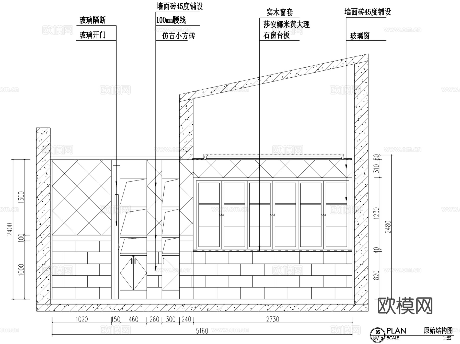 瑞景国际21#102美式三层别墅室内家装CAD施工图cad施工图