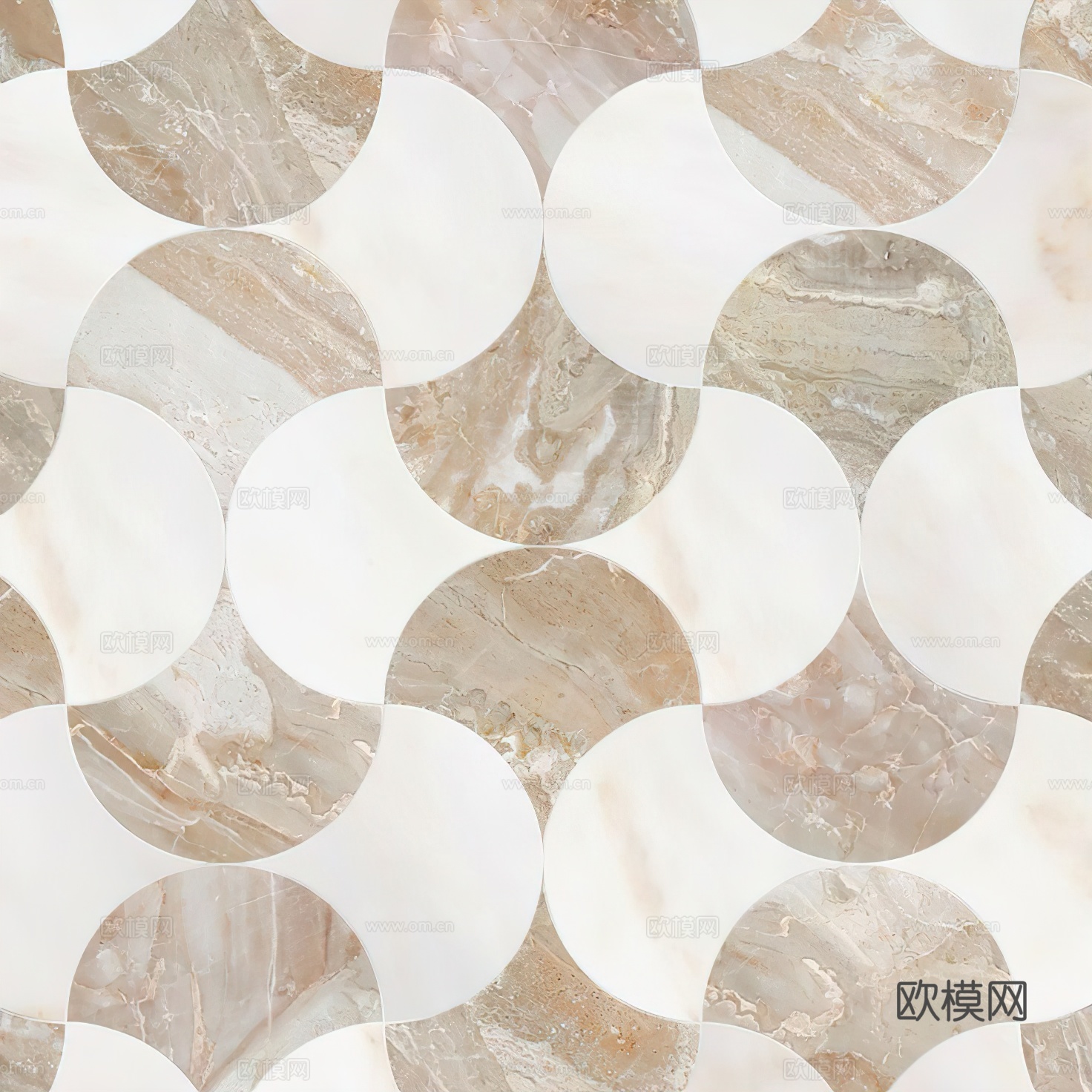 现代无缝轻奢石材拼花地面大理石贴图