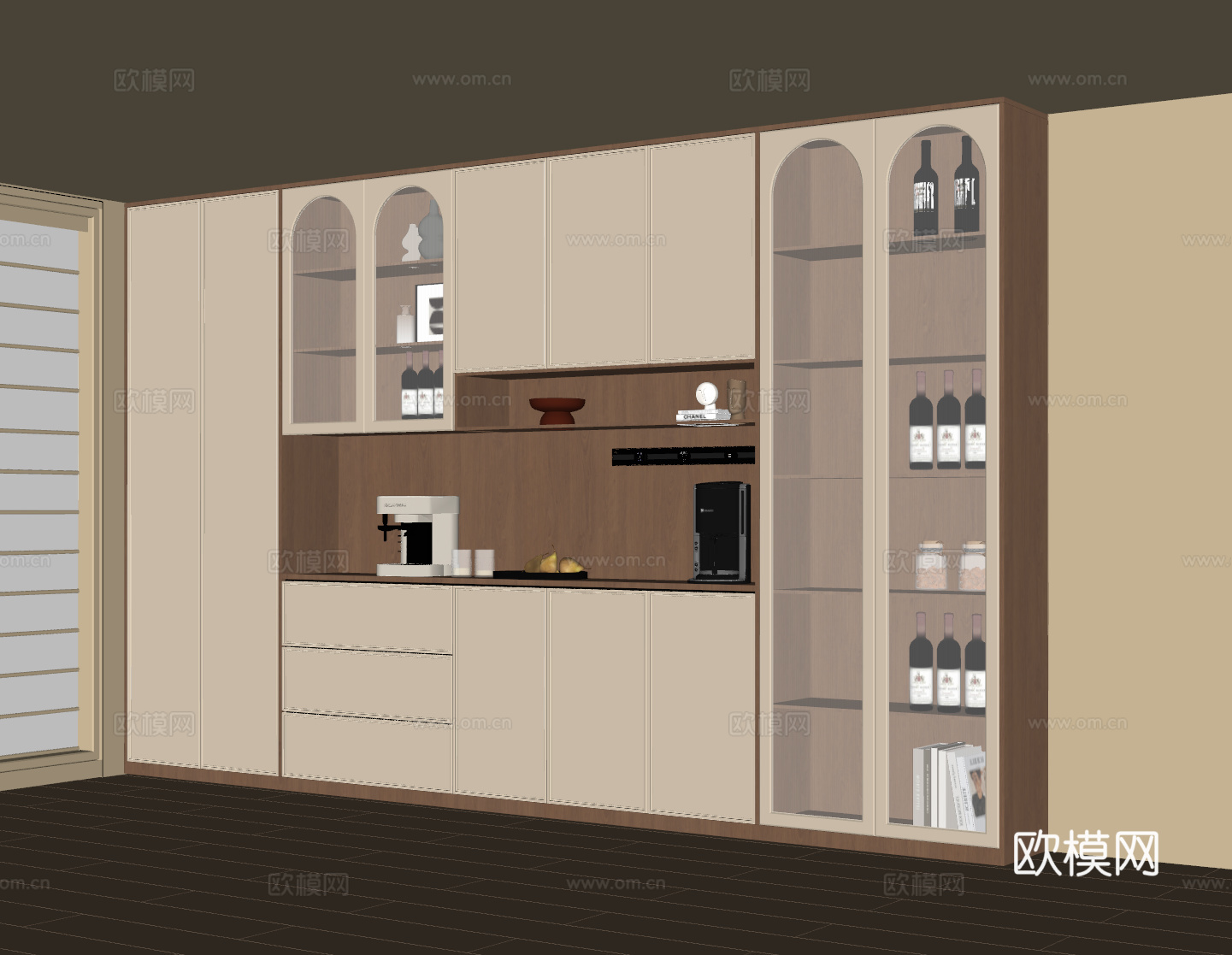中古酒柜 餐边柜su模型