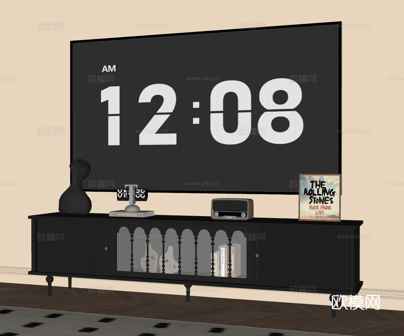 法式复古电视柜su模型