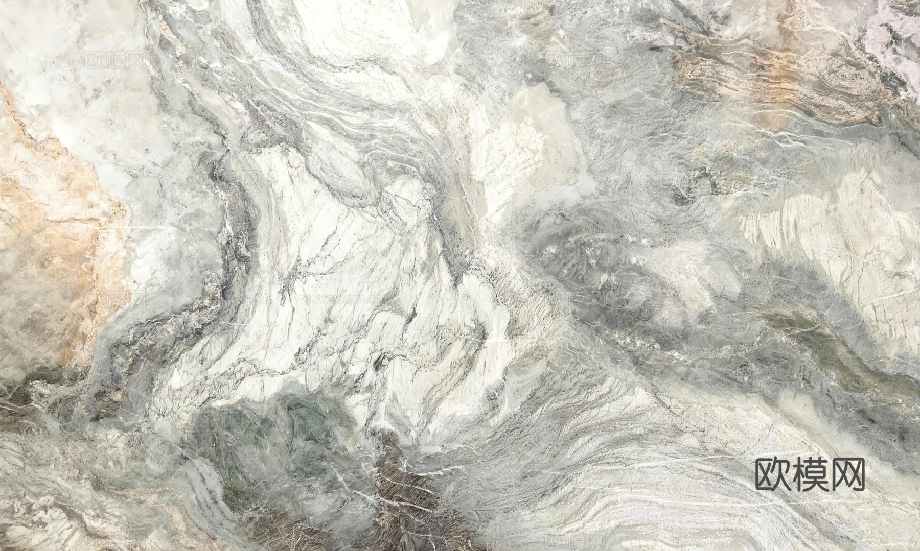 水墨青衣大理石 绿色大理石瓷砖岩板 绿色奢石 绿山水大理石