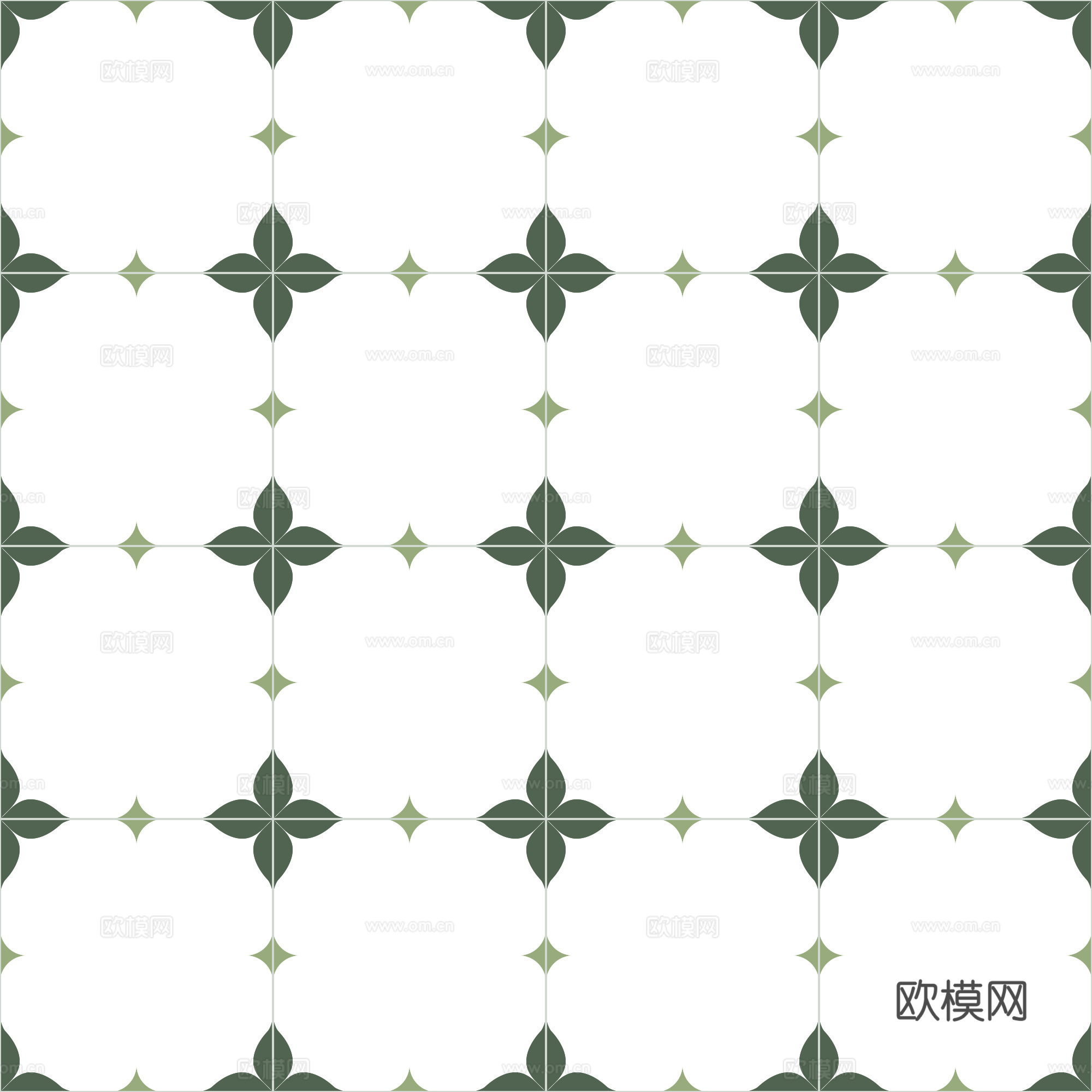 无缝小清新绿色简约拼花瓷砖