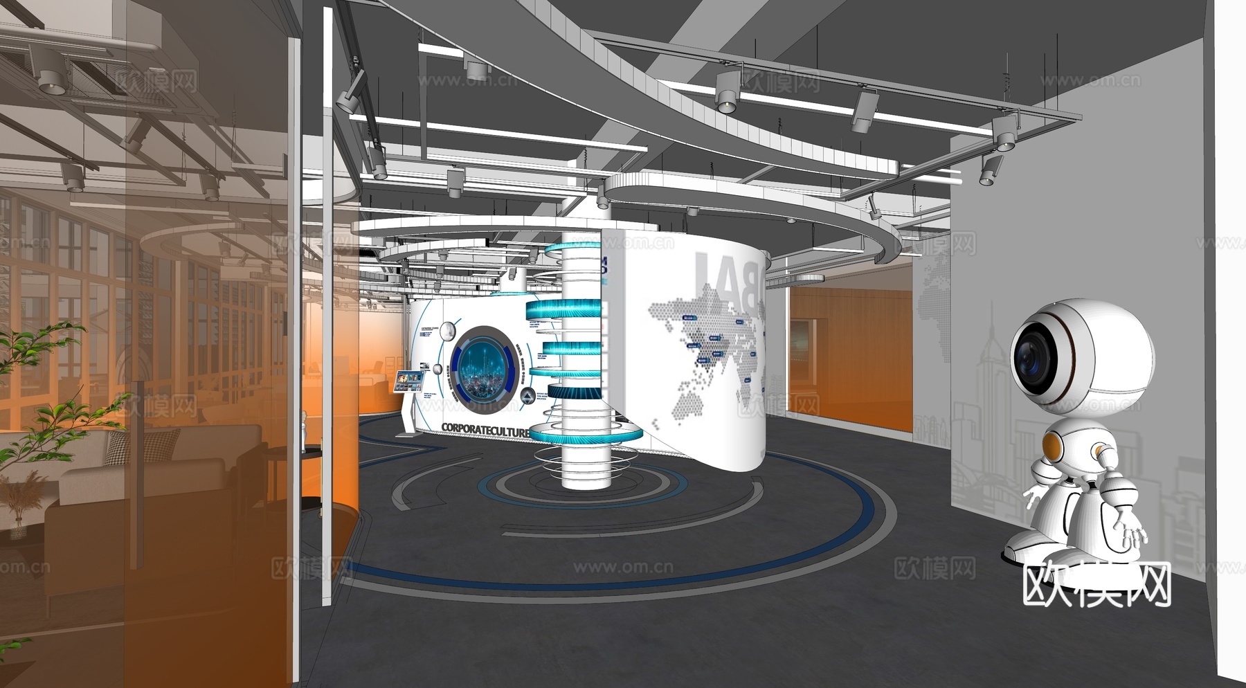 现代科技展厅 展览展示 文化展厅 艺术展厅su模型