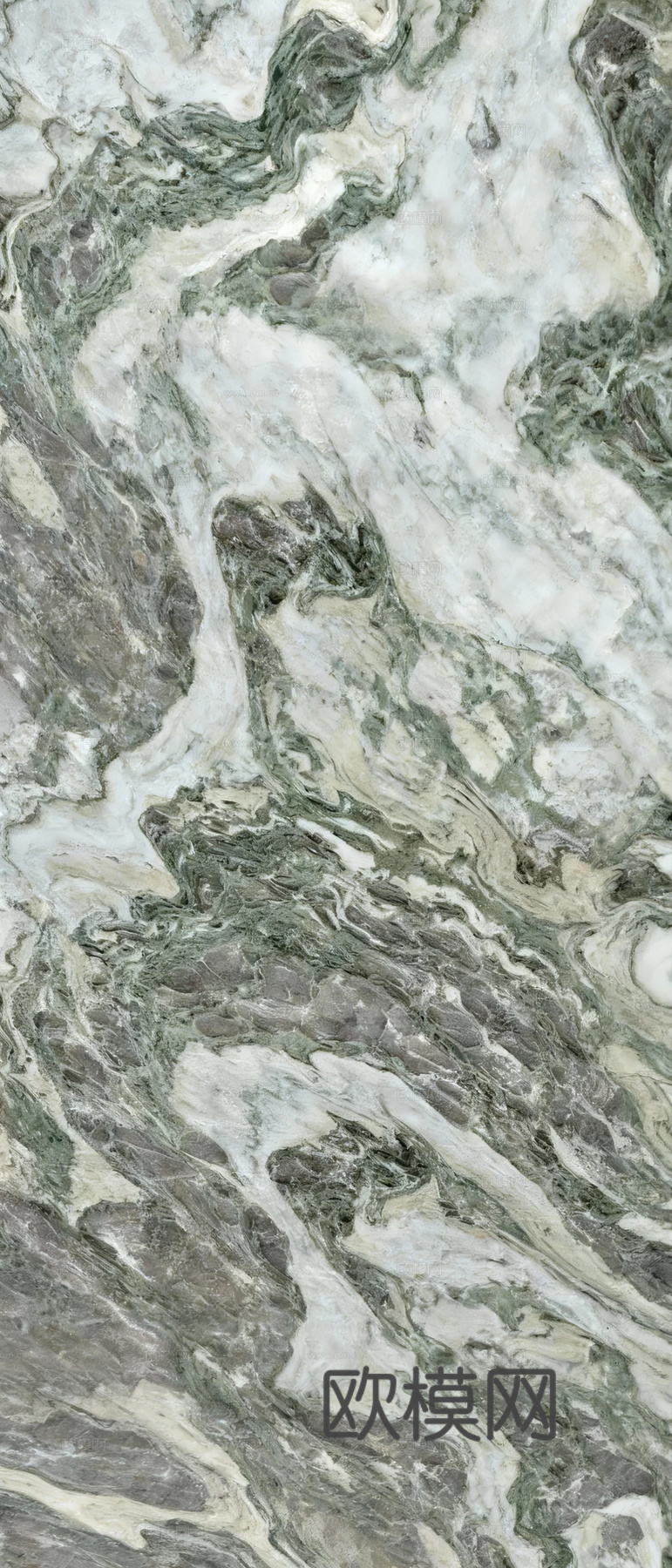 现代 欧珑翡翠大理石绿色大理石瓷砖岩板绿色奢石绿山水大理石