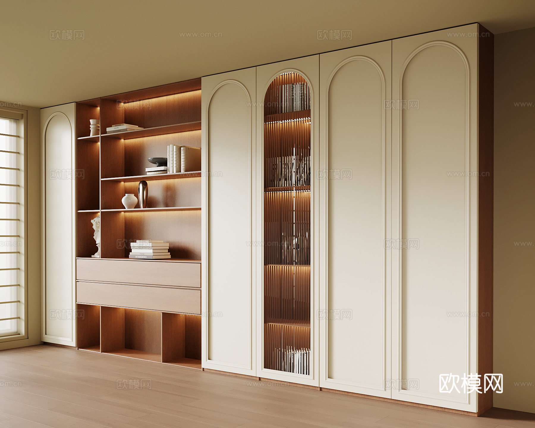 中古书柜3d模型下载