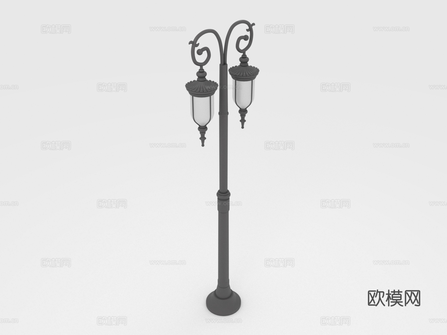 路灯 双头灯 庭院灯 装饰灯 户外灯3d模型下载（渲染图1）