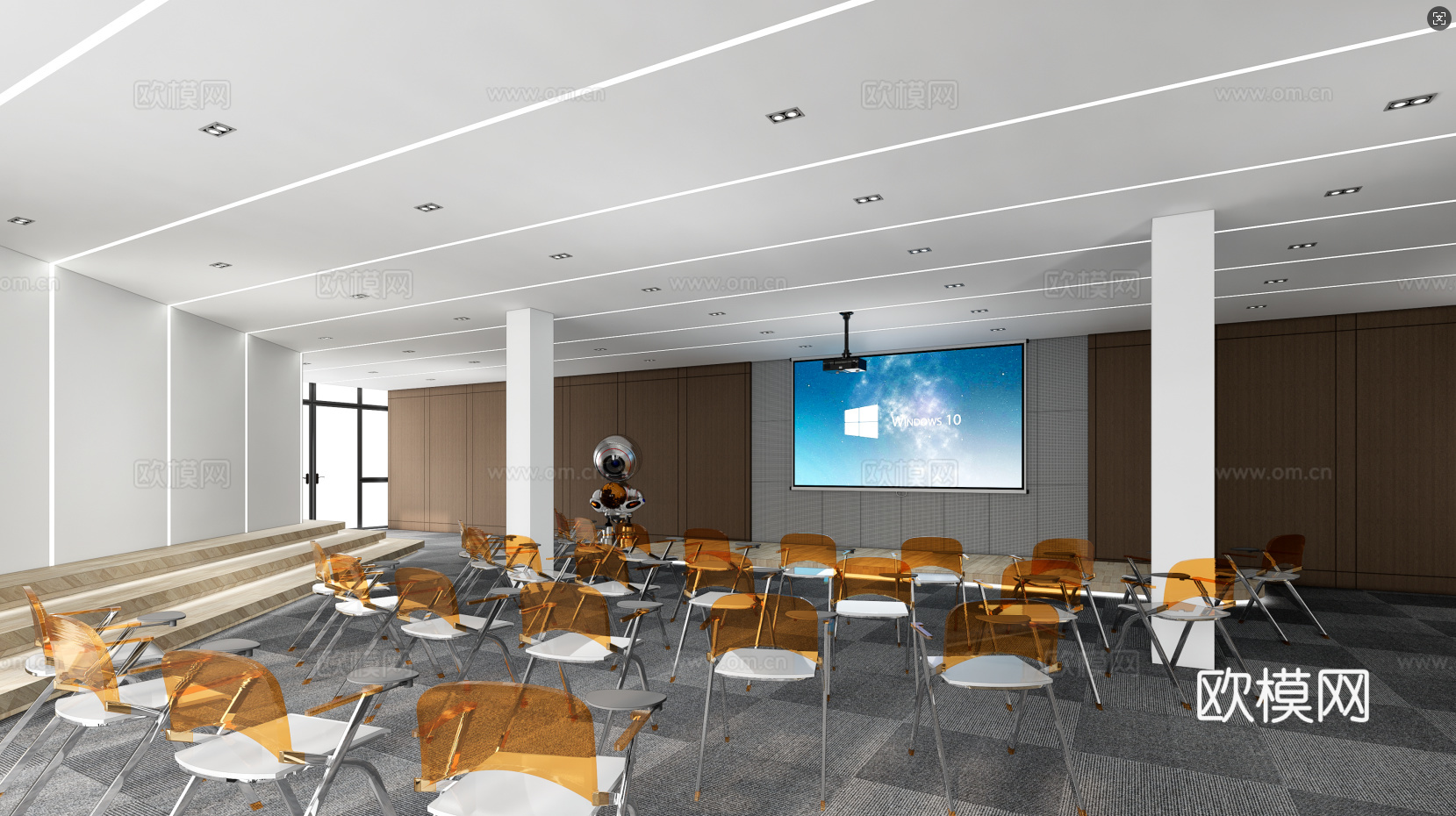 现代报告厅 路演厅 汇报厅 讲台su模型
