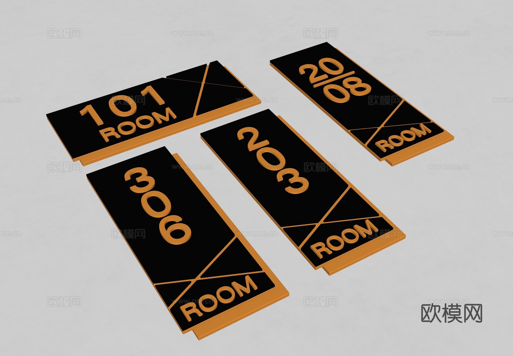 门牌 房号 房间牌 酒店门牌 导视牌su模型
