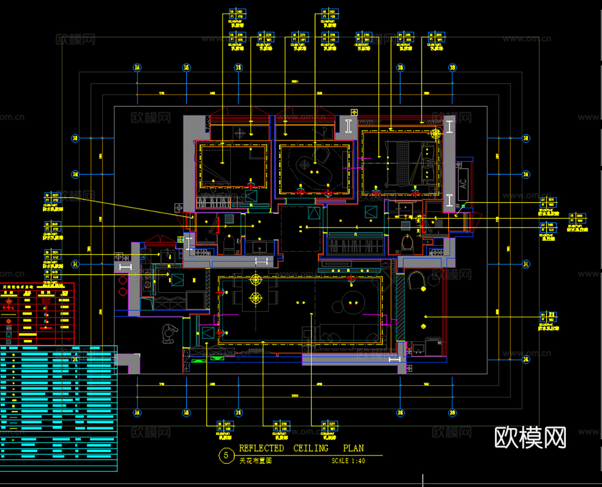 最新10套家装三居室大户型洋房样板间全套装修施工图大平层cad施工图