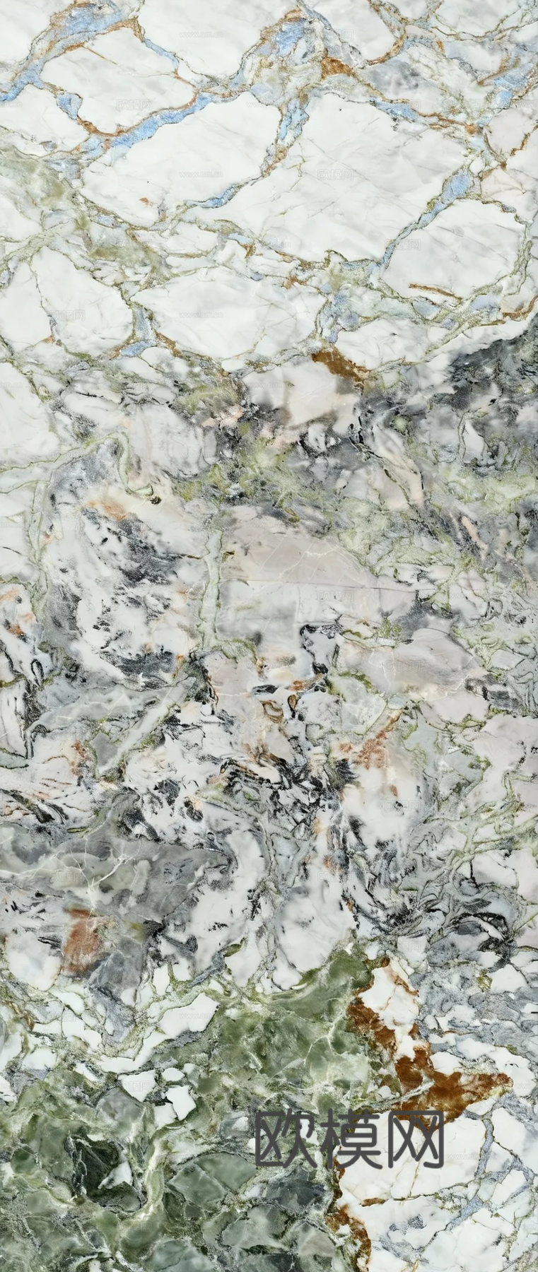 冷翡翠大理石绿色大理石瓷砖岩板绿色奢石绿山水大理石白绿翡翠