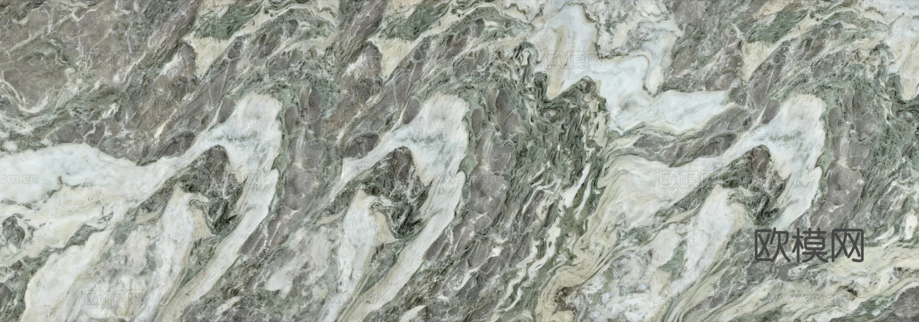 现代 欧珑翡翠大理石绿色大理石瓷砖岩板绿色奢石绿山水大理石
