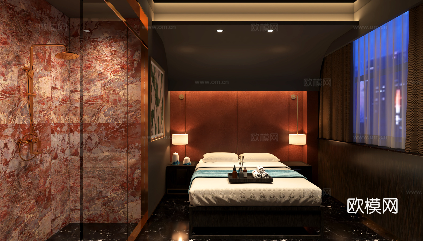 现代风格包间3d模型下载