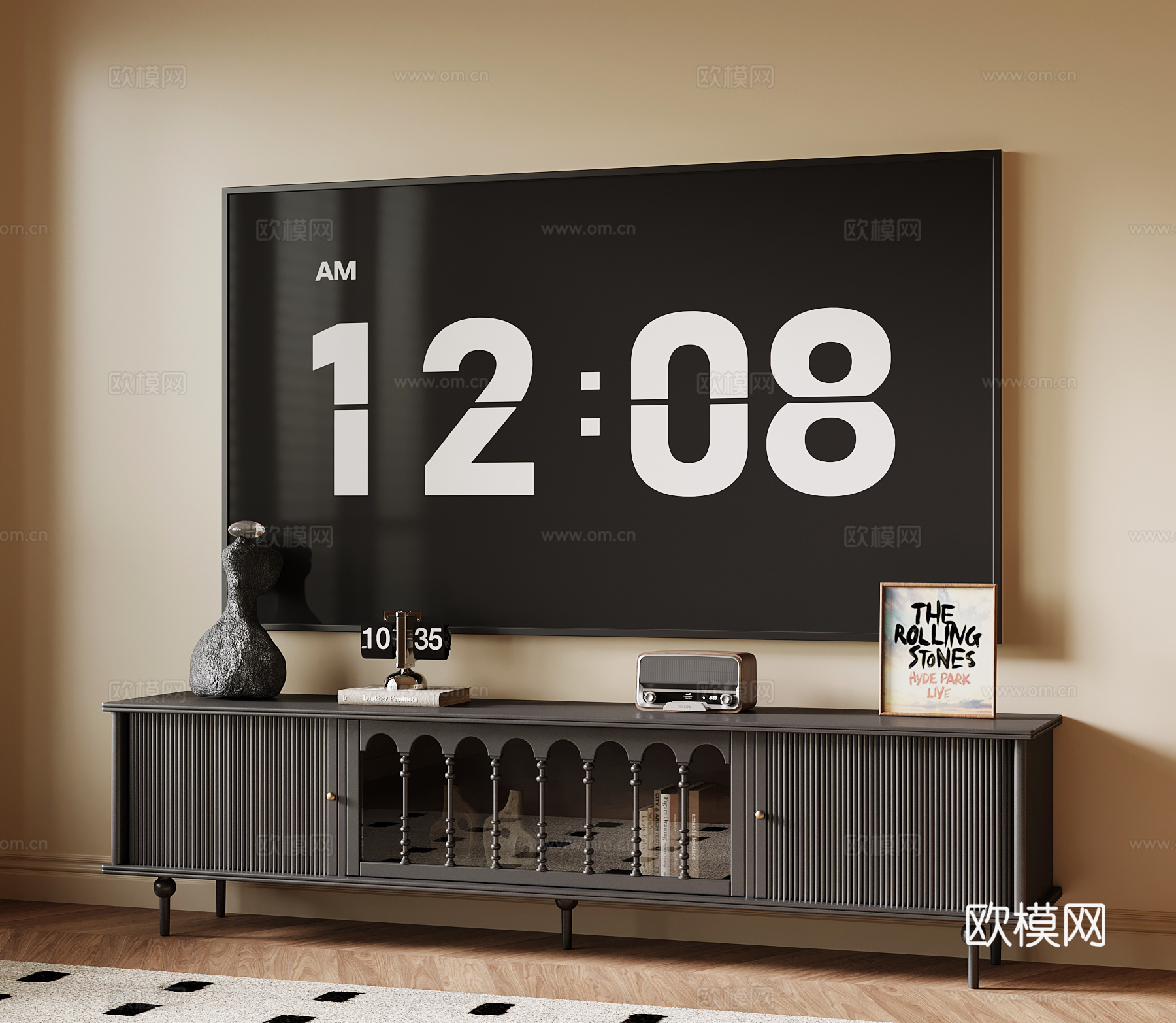 法式复古电视柜su模型