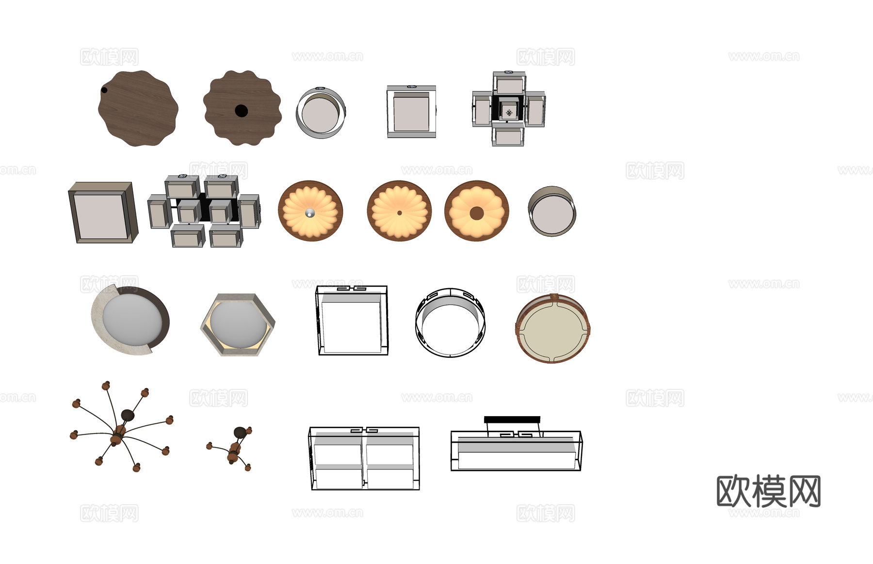 灯具 室外灯 室内灯 灯光 草坪灯 吊灯su模型