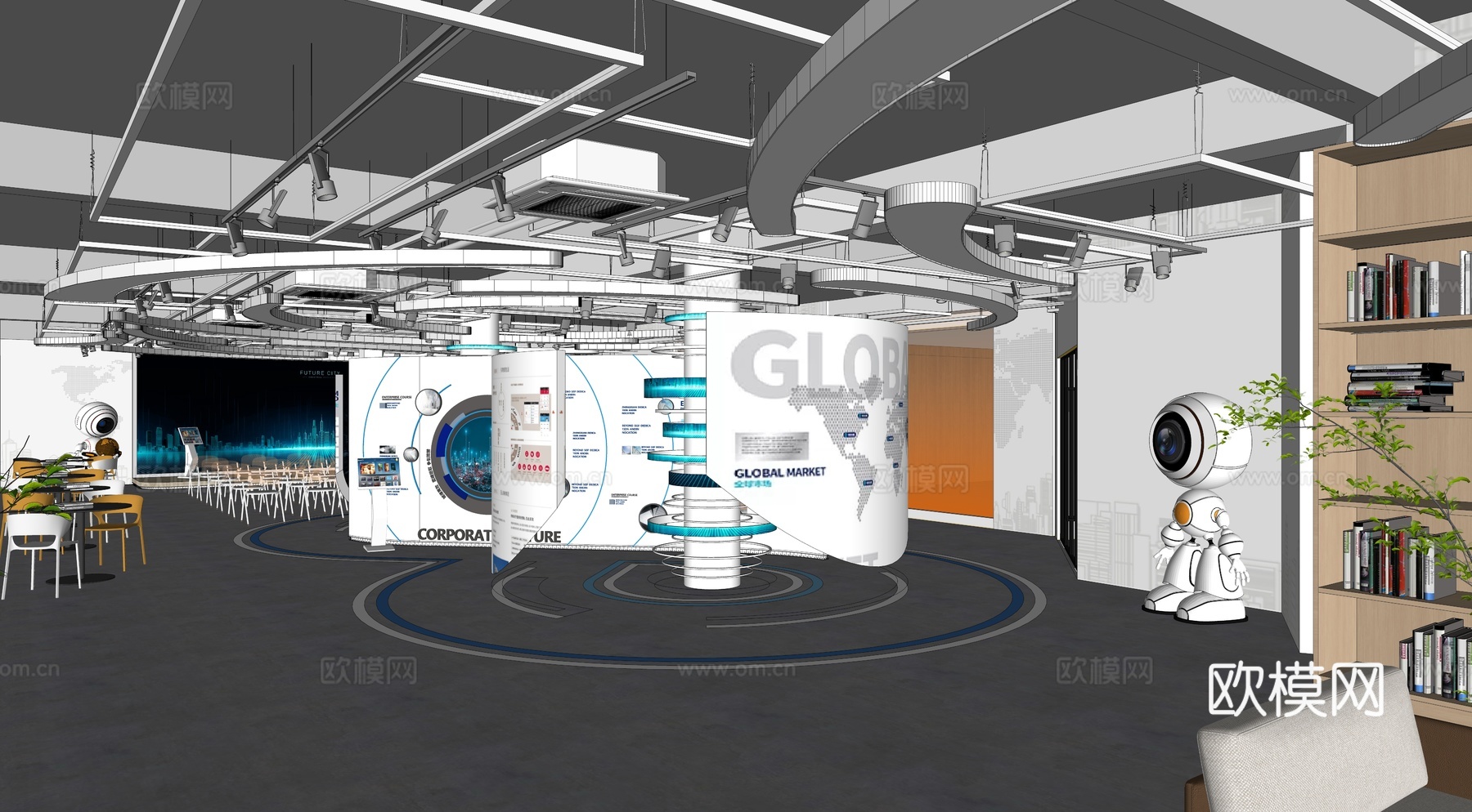 现代科技展厅 展览展示 文化展厅 艺术展厅su模型