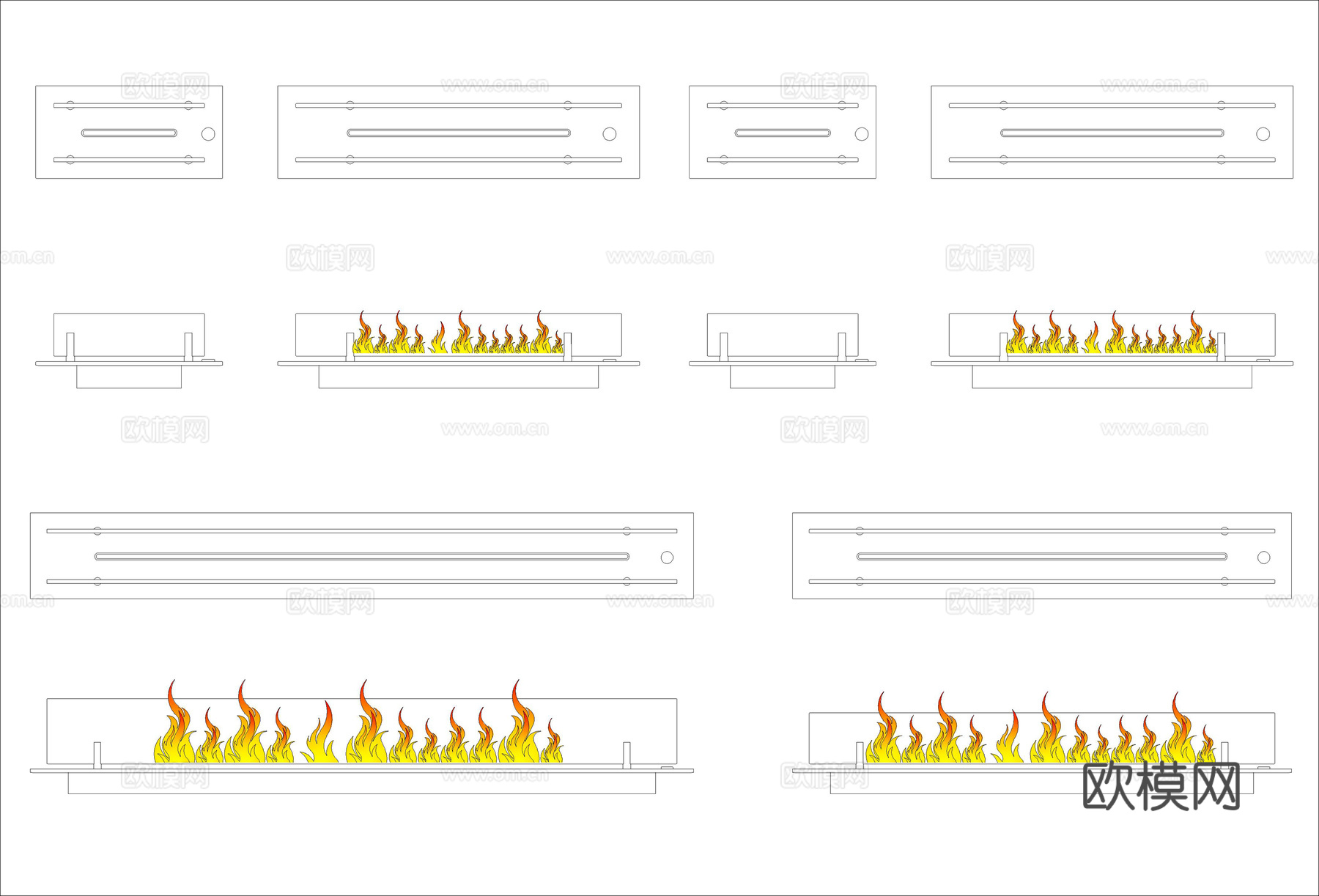 25年精选CAD壁炉火焰图库cad施工图