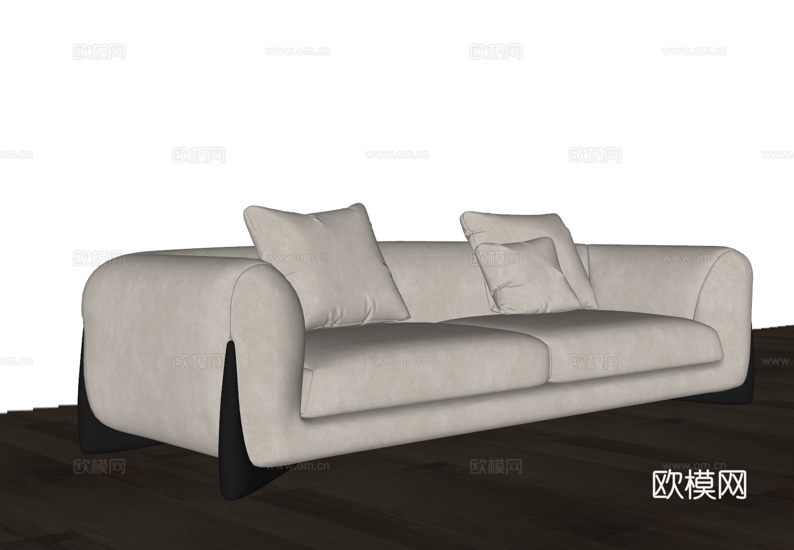 现代法式沙发 多人沙发 复古沙发su模型
