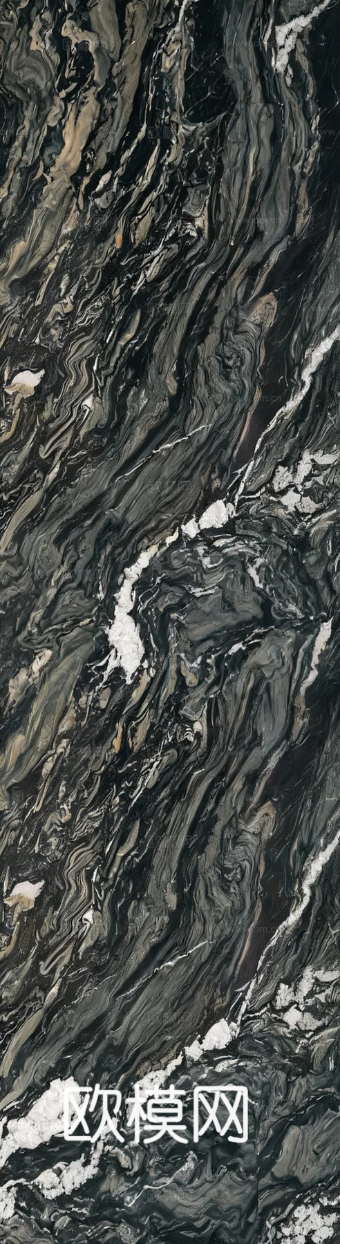 祖母绿大理石墨绿大理石瓷砖岩板绿鹅卵石奢石 深绿山水大理石