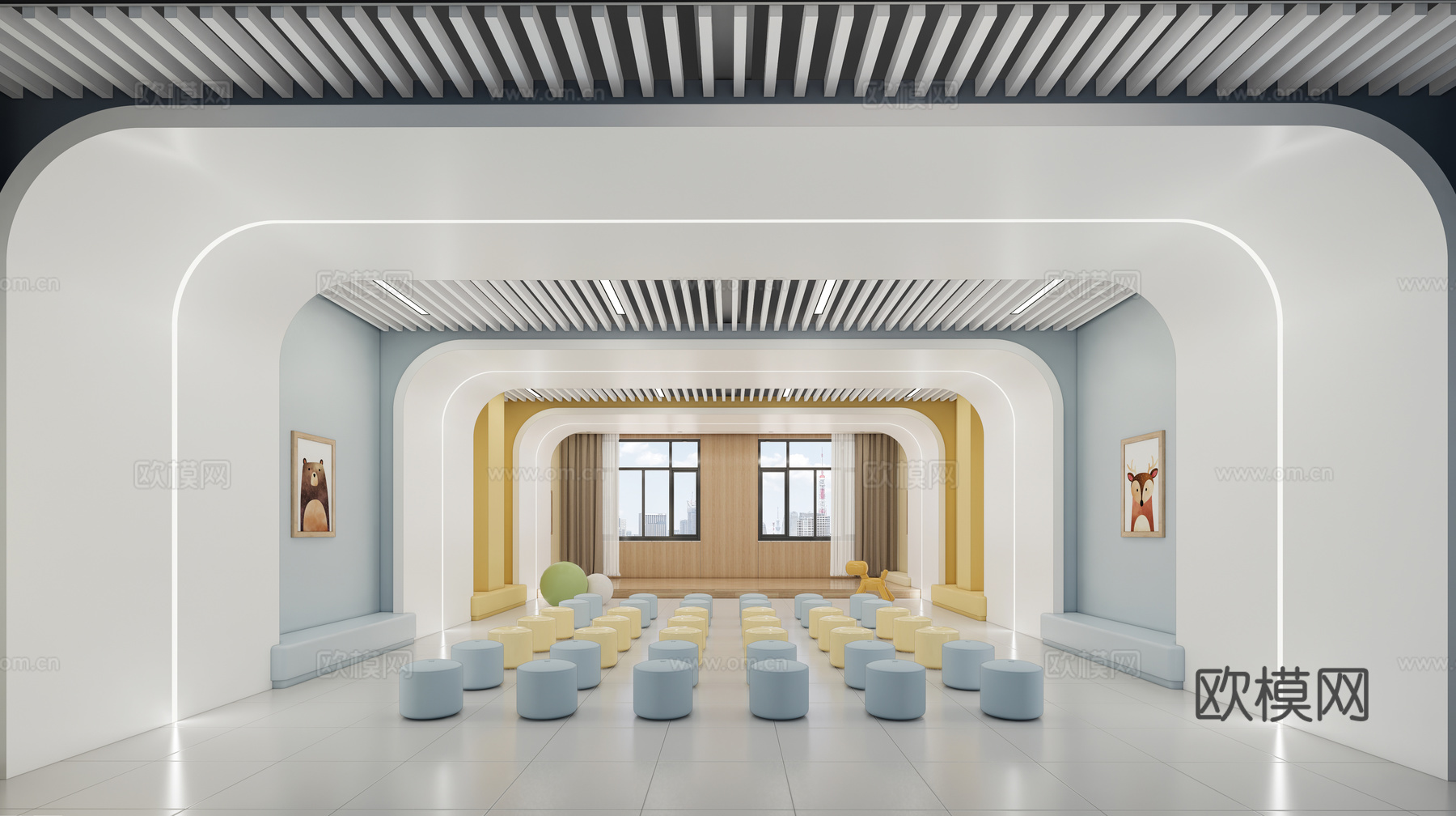 现代教室_音乐教室_多媒体教室_普通教室_阶梯教室_多动能教su模型