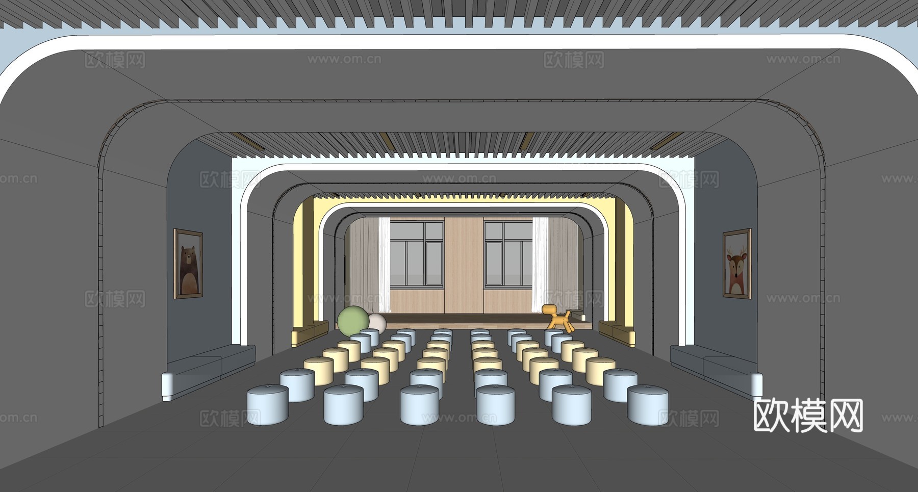 现代教室_音乐教室_多媒体教室_普通教室_阶梯教室_多动能教su模型