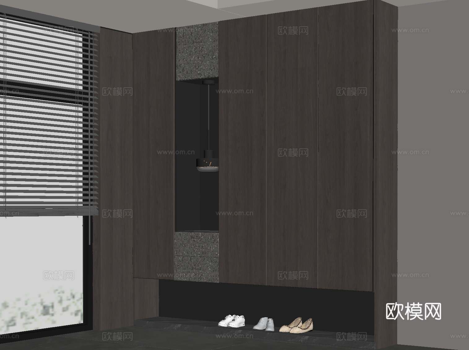 现代意式鞋柜 入户玄关柜su模型
