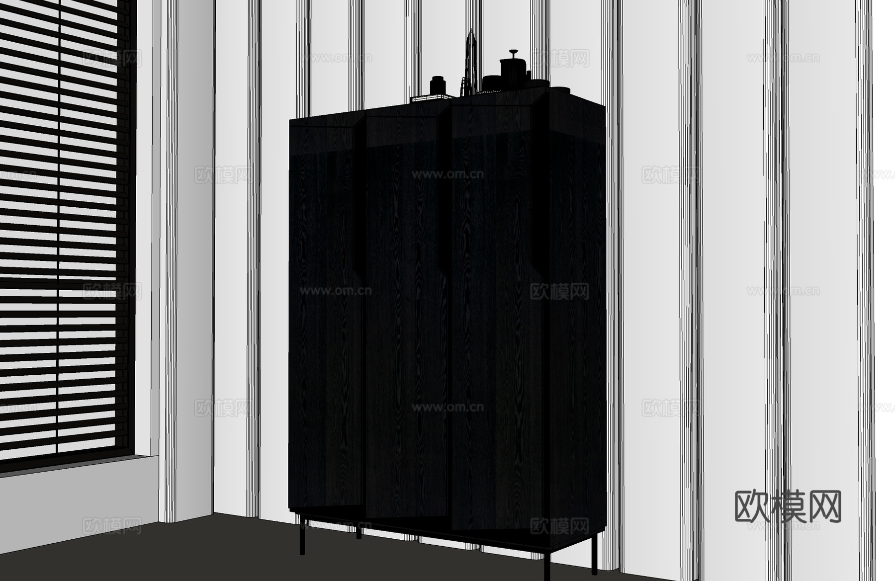 现代衣柜 现代装饰柜 现代意式衣柜 现代意式装饰柜su模型