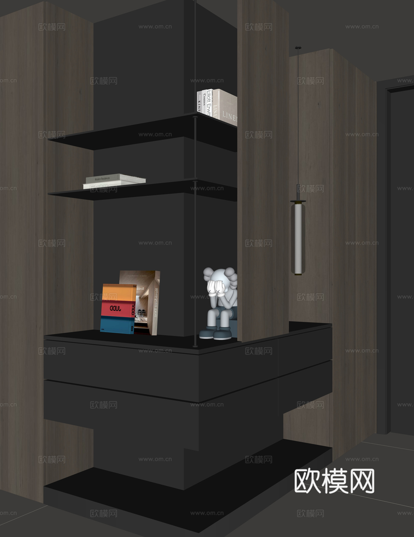 现代入户转角鞋柜su模型