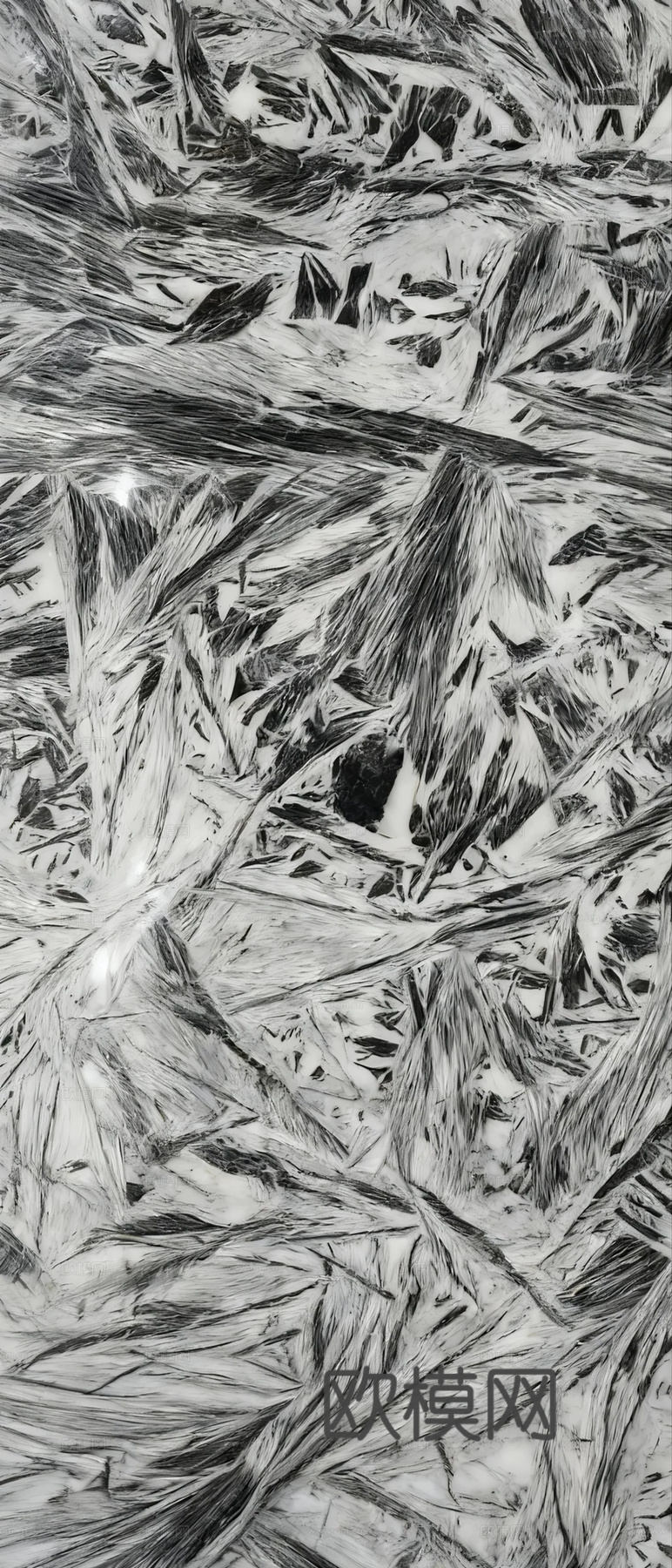 现代轻奢诧寂风工业 凤凰白大理石 羽毛纹理白色大理石瓷砖岩板