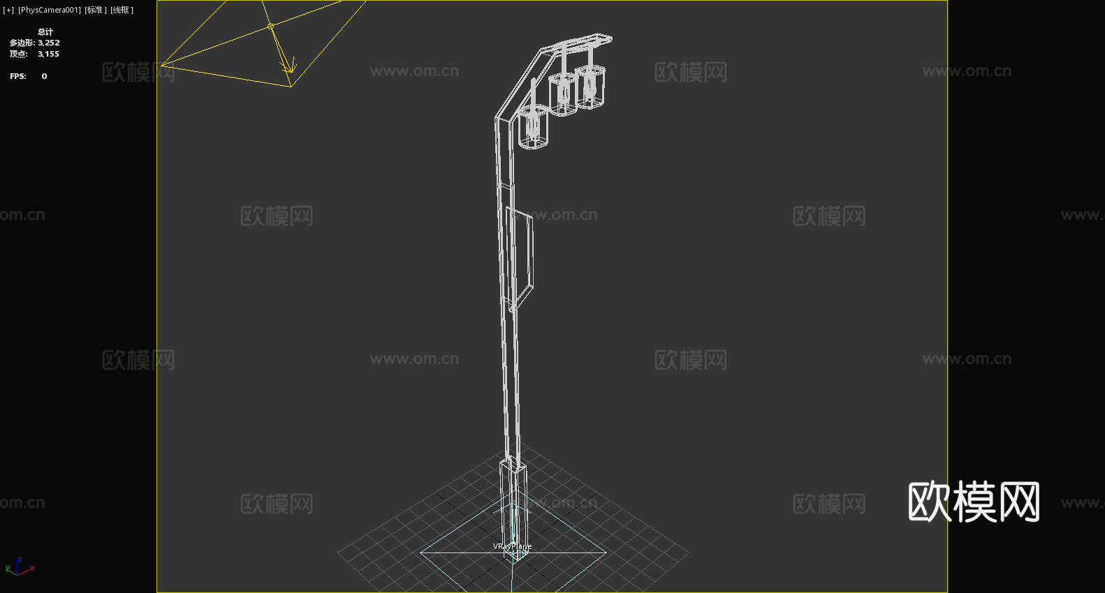 路灯 灯柱 路灯杆 照明灯 户外灯3d模型下载（渲染图6）