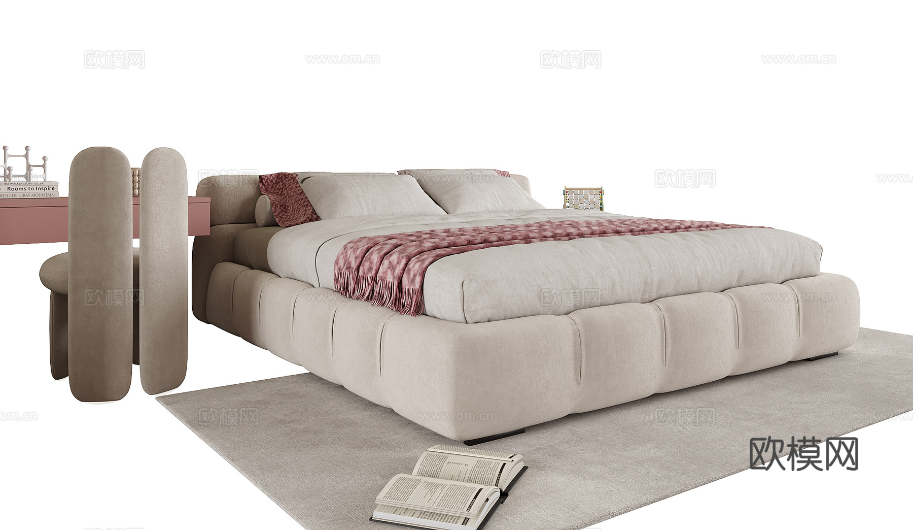 现代儿童床 单人床su模型