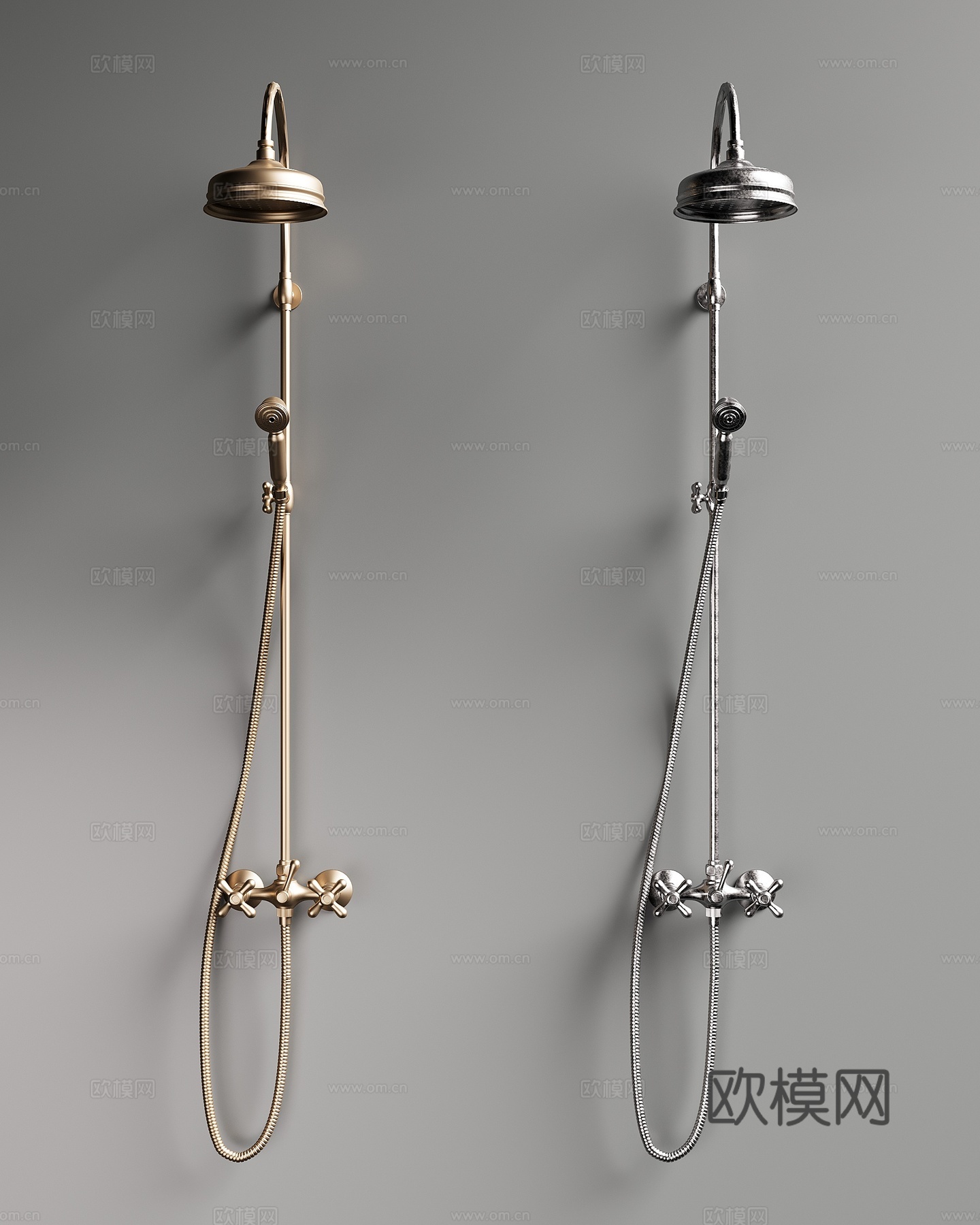 现代花洒 法式复古花洒 淋雨3d模型下载