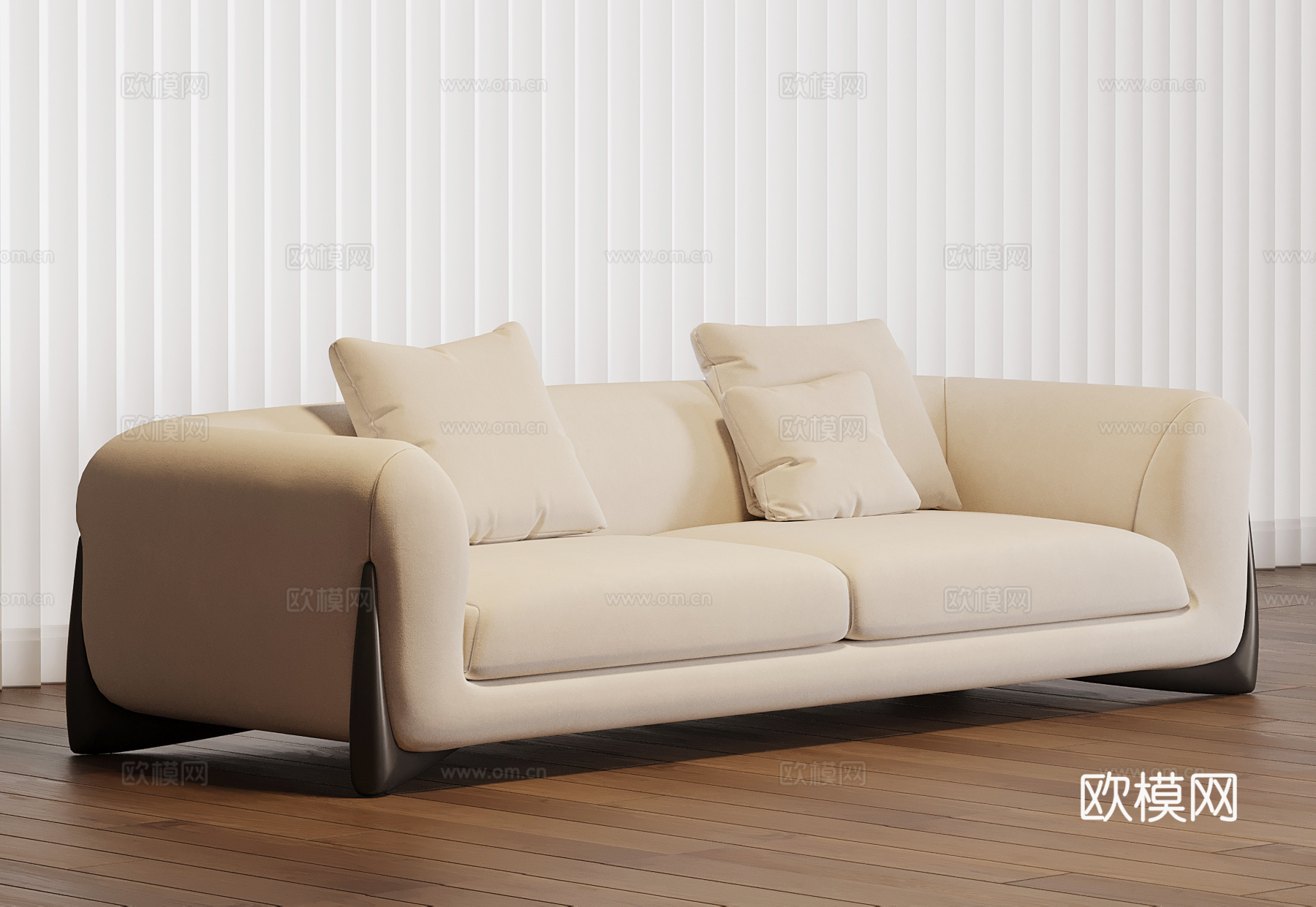 现代法式沙发 多人沙发 复古沙发su模型